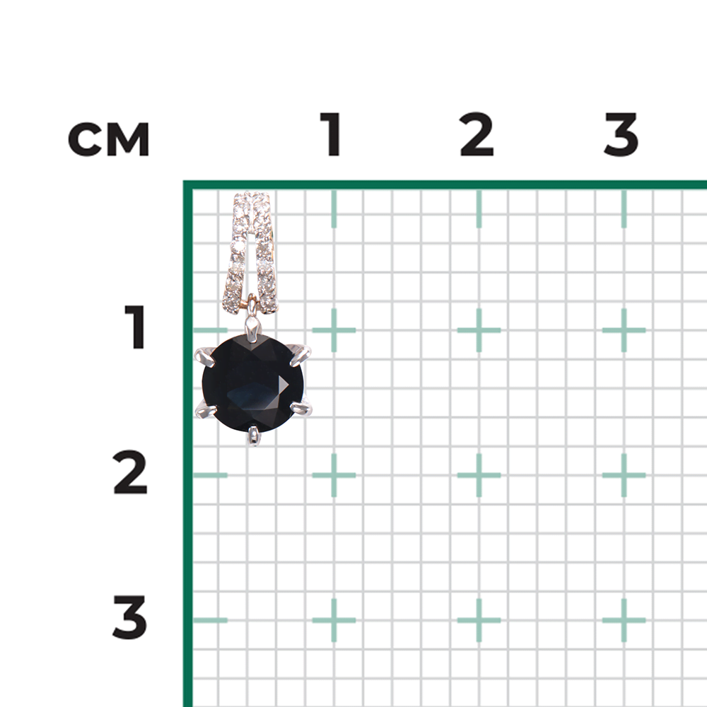 Подвеска из комбинированного золота с сапфиром и бриллиантами 03-0482-00-105-1111-30