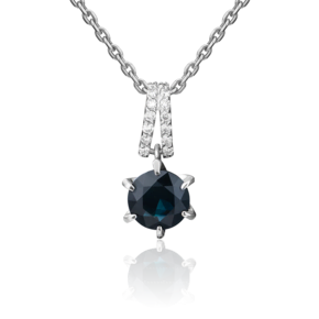 Подвеска из белого золота с сапфиром и бриллиантами 03-0483-00-105-1120-30