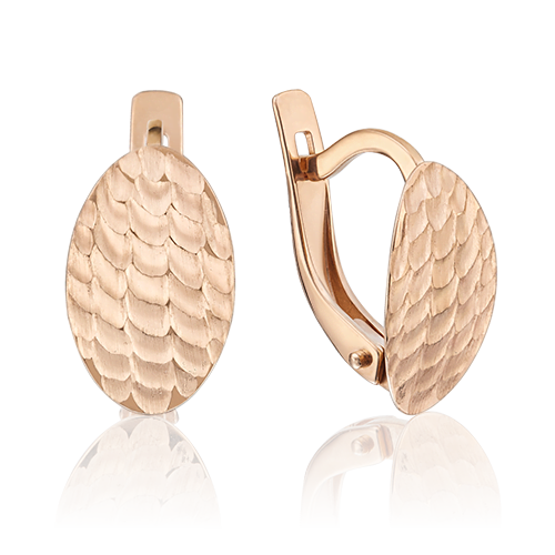Серьги с английским замком из красного золота 02-3713-00-000-1110-04