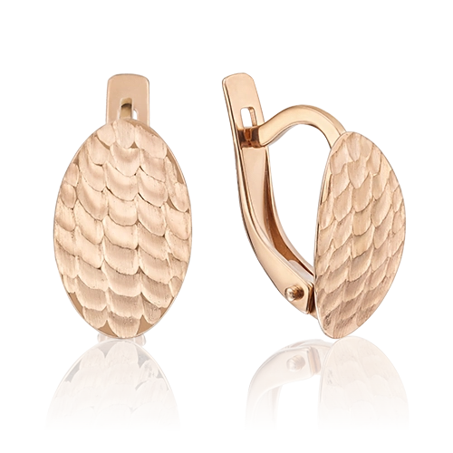 Серьги с английским замком из красного золота 02-3713-00-000-1110-04