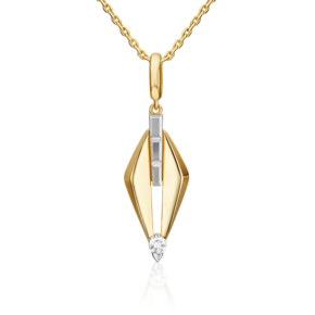 Подвеска из комбинированного золота с натуральным топазом white 03-3369-00-201-1121