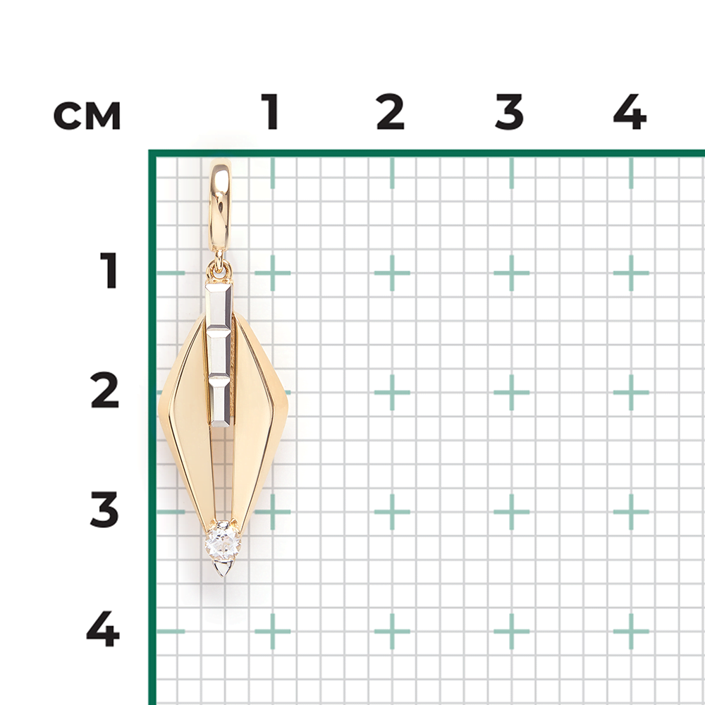 Подвеска из комбинированного золота с натуральным топазом white 03-3369-00-201-1121