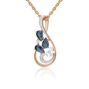 Подвеска из красного золота с сапфирами и бриллиантами 03-0525-00-105-1110-30