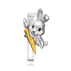 Аксессуар на лацкан «Кролик» из серебра с эмалью 12-0014-00-000-0200