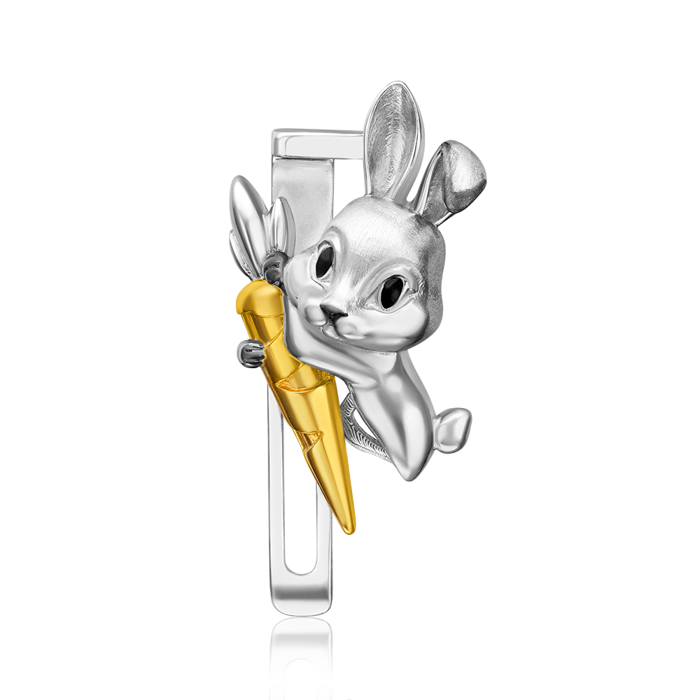 Аксессуар на лацкан «Кролик» из серебра с эмалью 12-0014-00-000-0200