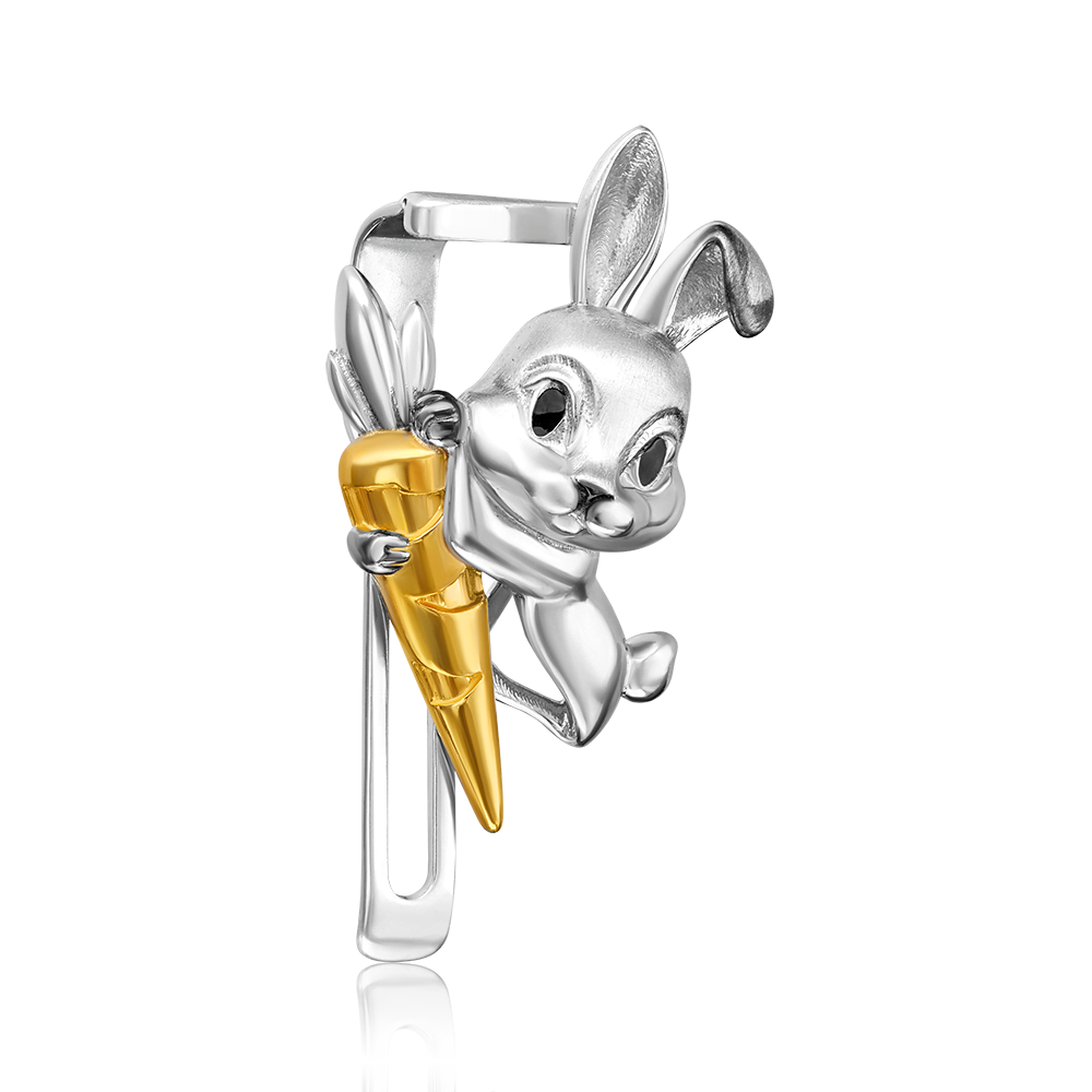 Аксессуар на лацкан «Кролик» из серебра с эмалью 12-0014-00-000-0200