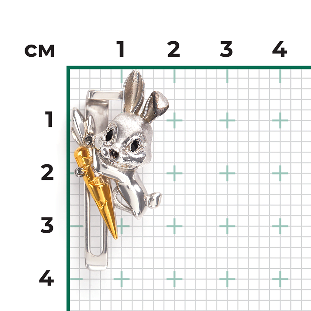 Аксессуар на лацкан «Кролик» из серебра с эмалью 12-0014-00-000-0200