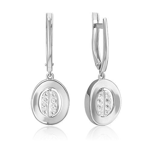 Серьги с английским замком из белого золота с натуральными топазами white 02-4911-00-201-1120