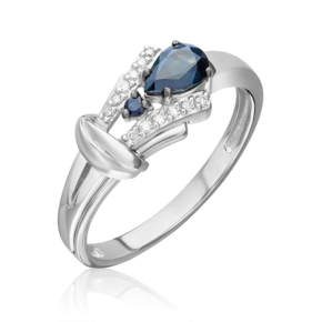 Кольцо из белого золота с сапфирами и бриллиантами 01-5727-00-105-1120