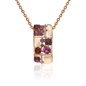 Подвеска из комбинированного золота с гранатами и аметистами 03-3064-00-257-1111-57