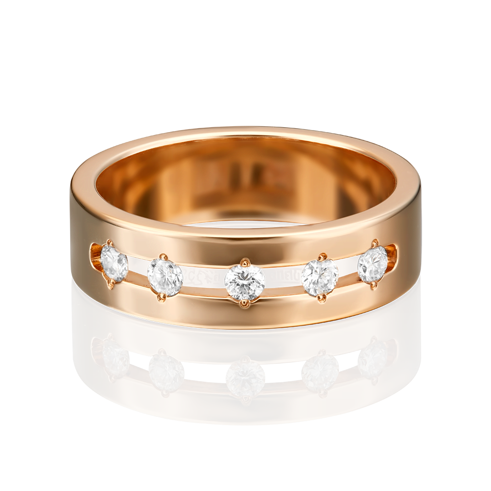 Кольцо из красного золота с бриллиантами 01-1326-00-101-1110-30