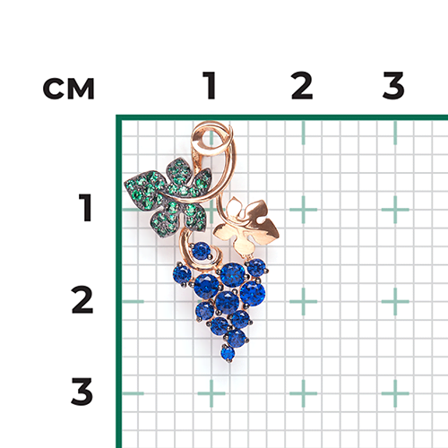 Подвеска «Виноград» из красного золота с фианитами 03-2360-00-404-1110-24