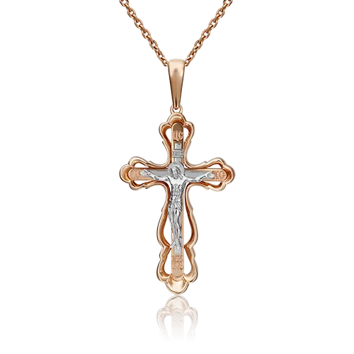 Православный крест из комбинированного золота 03-2981-00-000-1111-42