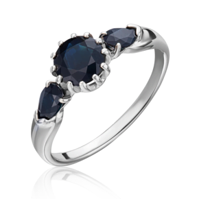 Кольцо из белого золота с сапфирами 01-1146-00-102-1120-30