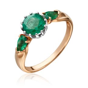 Кольцо из красного золота с изумрудами 01-1145-00-103-1110-30