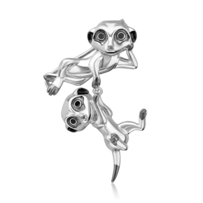 Брошь «Сурикаты» из серебра с эмалью 04-0276-00-000-0200