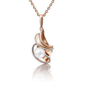 Подвеска из красного золота с жемчугом культивированным 03-2859-00-301-1110-31