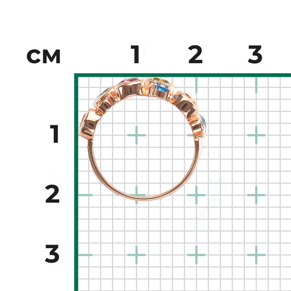 Кольцо из красного золота с миксом камней 01-5447-00-730-1110-57
