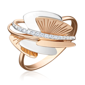 Кольцо из красного золота с фианитами 01-5047-00-401-1110-48