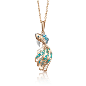Подвеска «Рыбка» из красного золота с эмалью 03-2686-00-000-1110-48