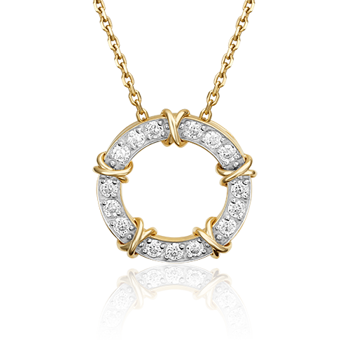 Подвеска из лимонного золота с фианитами 03-3107-00-501-1130-38