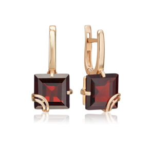Серьги с английским замком из красного золота с гранатом 02-2211-00-204-1110-46