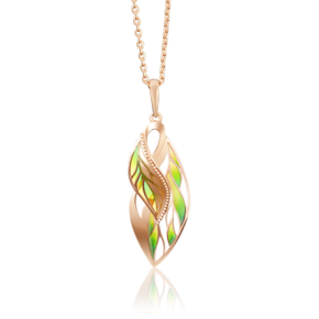 Подвеска «Перья» из красного золота с эмалью 03-2687-00-000-1110-48