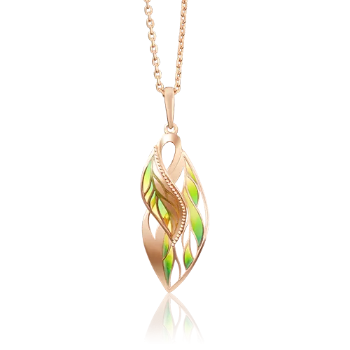 Подвеска «Перья» из красного золота с эмалью 03-2687-00-000-1110-48