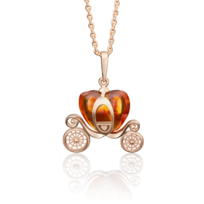 Подвеска «Карета» из красного золота с янтарём 03-2702-00-271-1110-46
