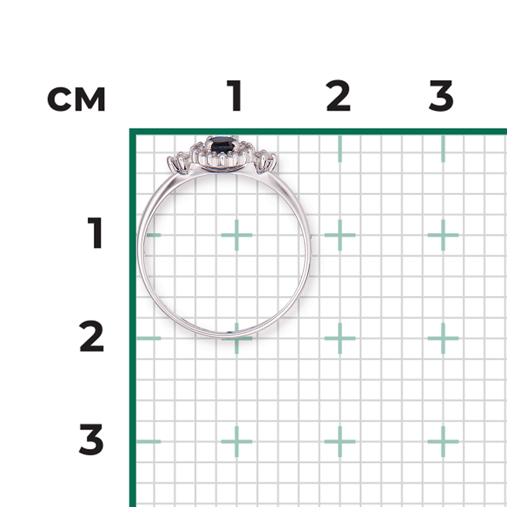 Кольцо из белого золота с сапфиром и бриллиантами 01-1448-00-105-1120-30