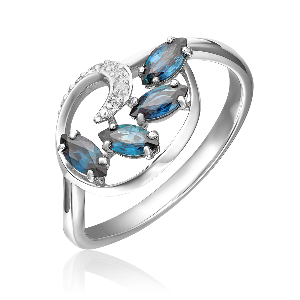 Кольцо из белого золота с сапфирами и бриллиантами 01-1450-00-105-1120-30