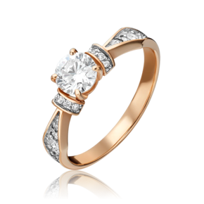 Кольцо из красного золота с бриллиантами 01-1451-00-101-1110-30