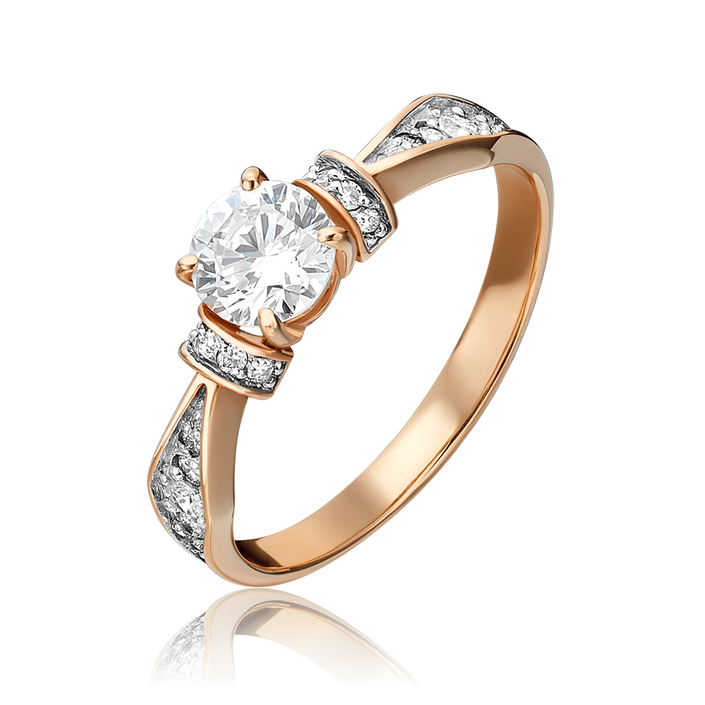 Кольцо из красного золота с бриллиантами 01-1451-00-101-1110-30