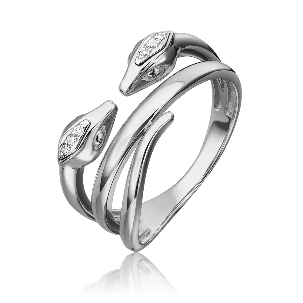 Кольцо «Змеи. Безграничность возможностей» из белого золота с бриллиантами 01-5499-00-101-1120