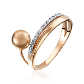 Кольцо из красного золота с фианитами 01-5069-00-401-1110-03