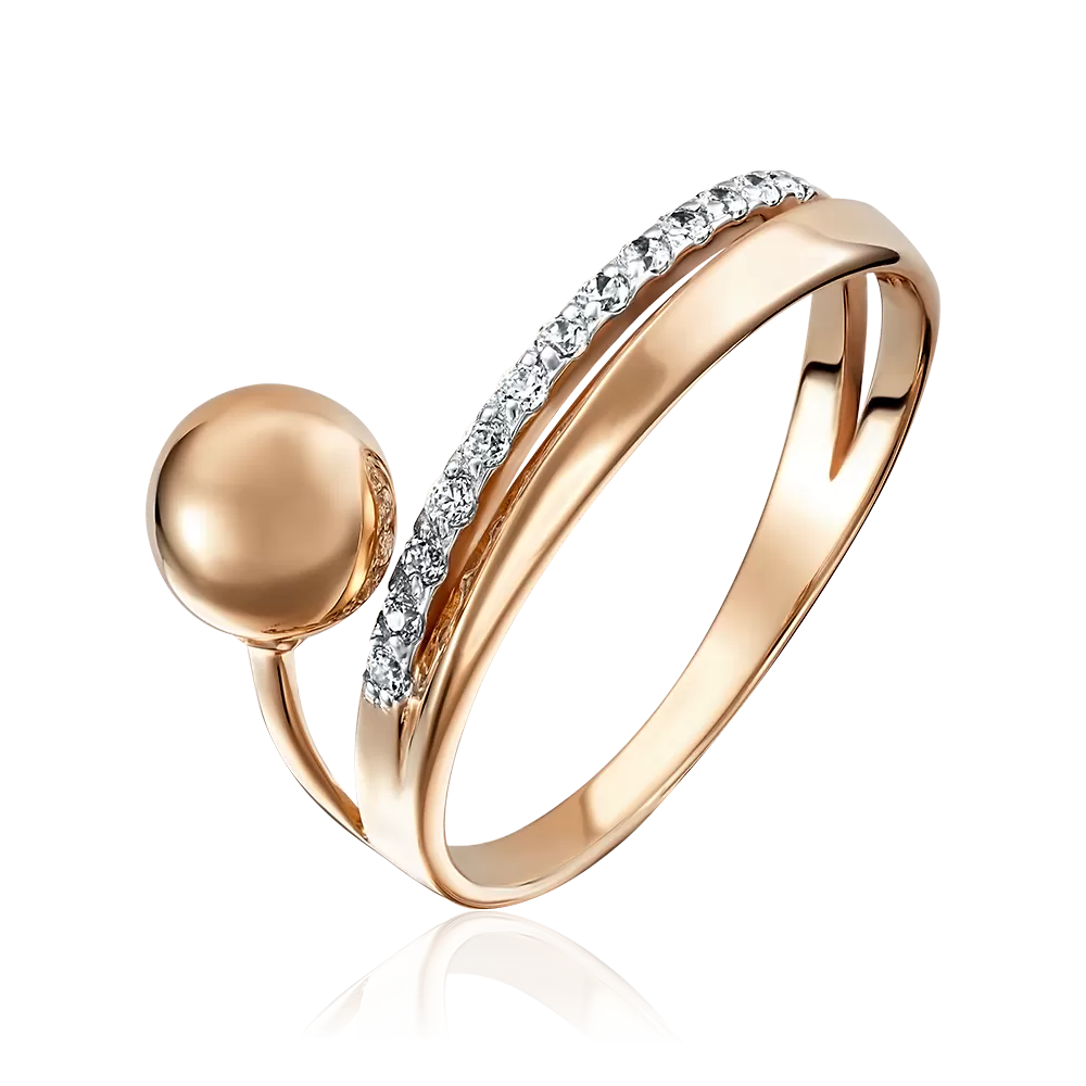 Кольцо из красного золота с фианитами 01-5069-00-401-1110-03