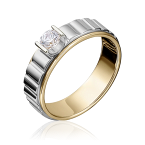 Кольцо из комбинированного золота с бриллиантом 01-5114-00-101-1121-30