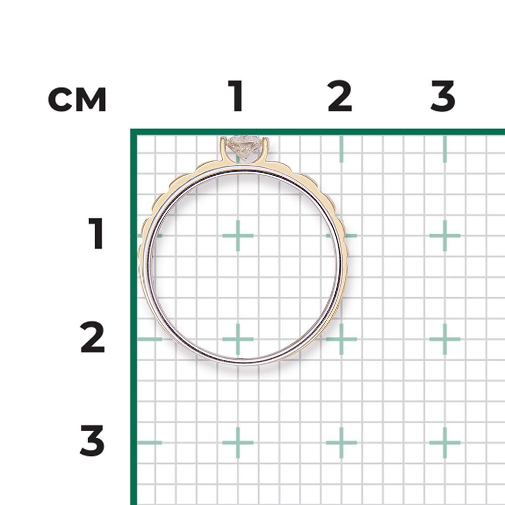 Кольцо из комбинированного золота с бриллиантом 01-5114-00-101-1121-30