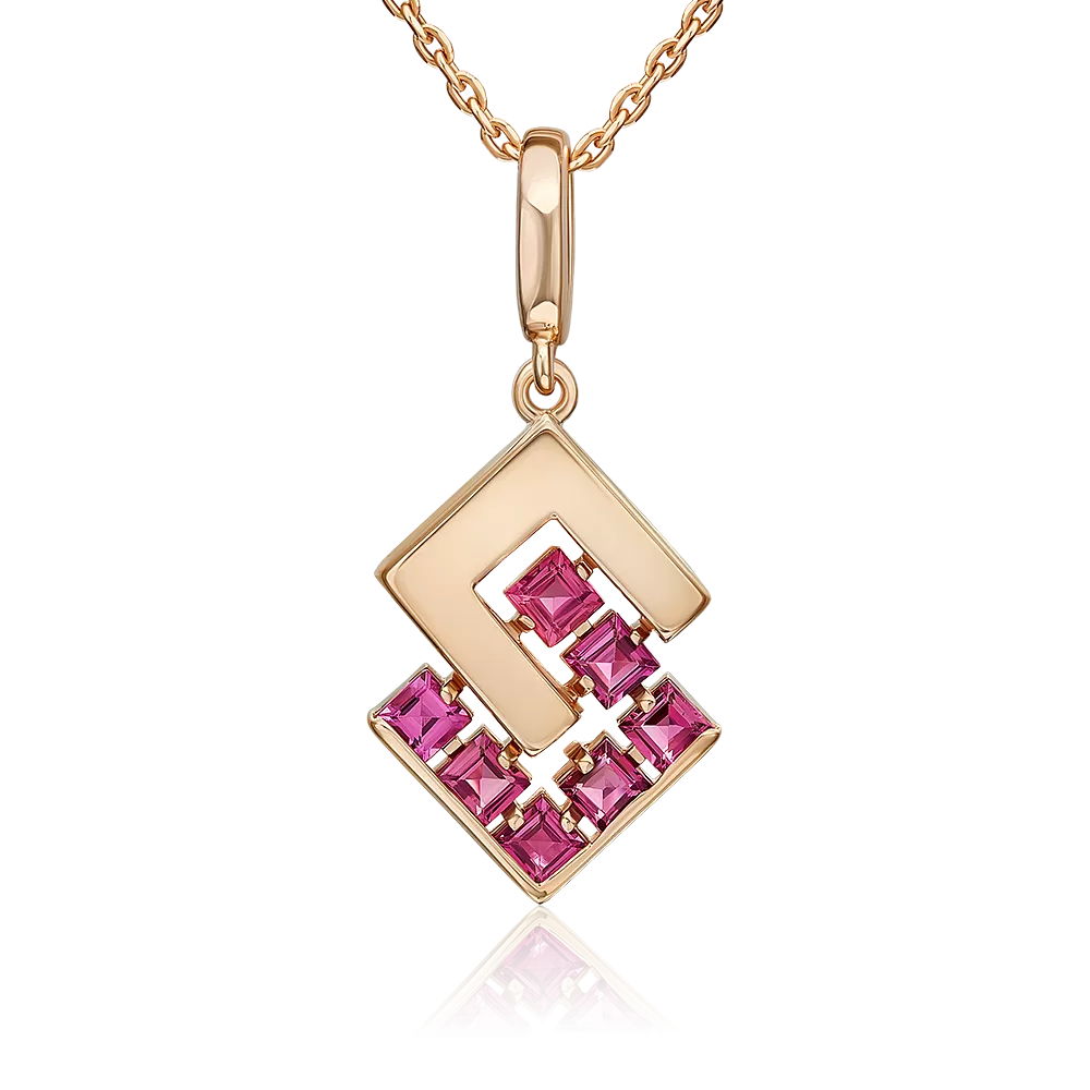 Подвеска из красного золота с гранатами 03-3589-01-204-1110