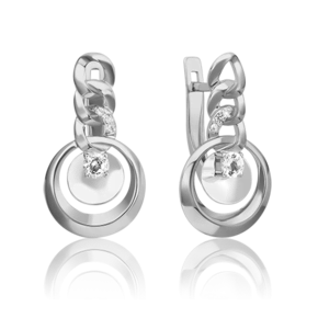 Серьги «Энергия» из белого золота с натуральными топазами white 02-4832-00-201-1120