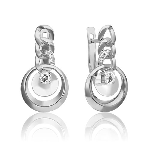 Серьги «Энергия» из белого золота с натуральными топазами white 02-4832-00-201-1120