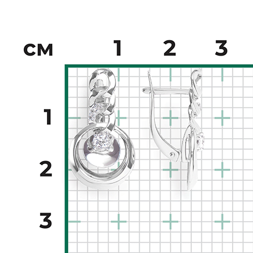 Серьги «Энергия» из белого золота с натуральными топазами white 02-4832-00-201-1120