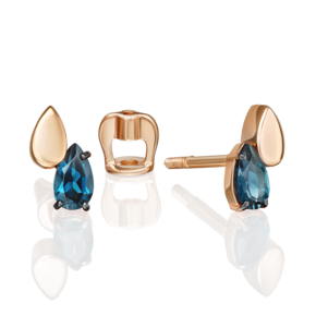 Серьги-пусеты из красного золота с топазом 02-5403-00-201-1110