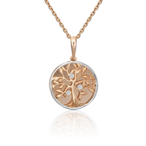Подвеска «Древо Жизни» из красного золота с фианитами 03-3018-00-401-1110-66