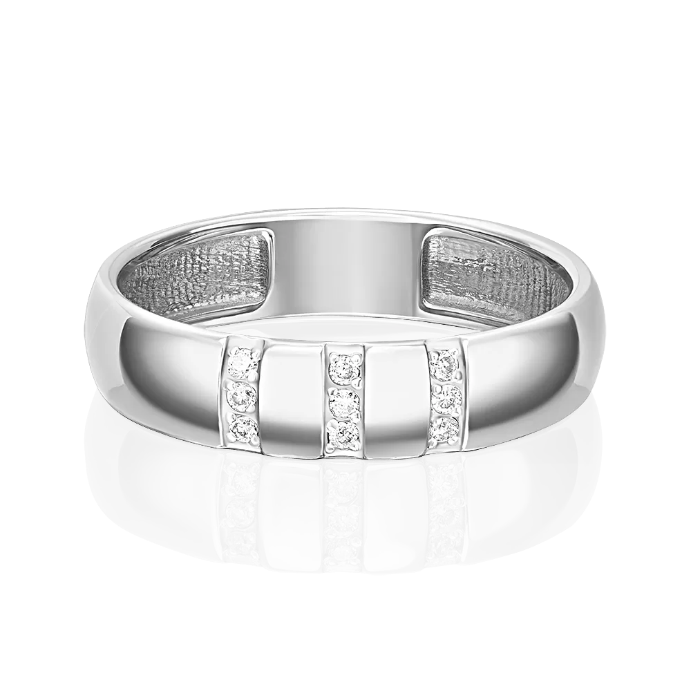 Обручальное кольцо из платины с бриллиантами 01-1616-00-101-2100-30