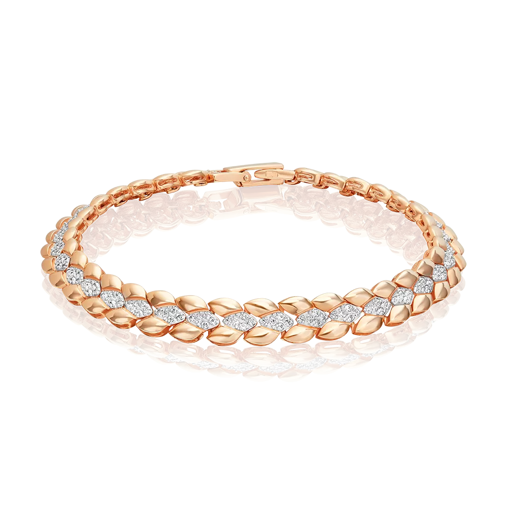 Браслет из красного золота с фианитами 05-0408-00-401-1110-33