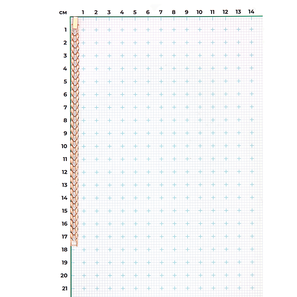 Браслет из красного золота с фианитами 05-0408-00-401-1110-33