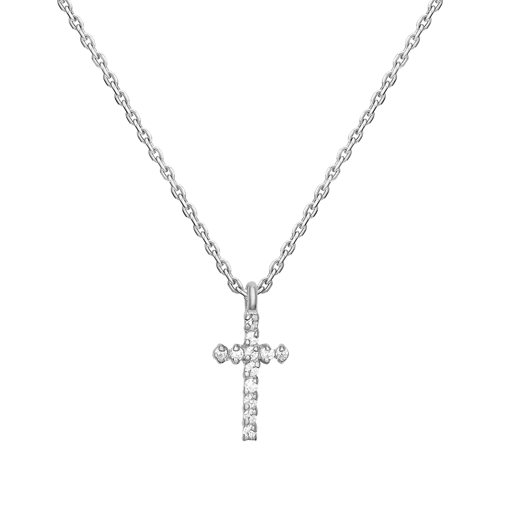 Колье из белого золота с фианитами 07-0135-00-401-1120-03