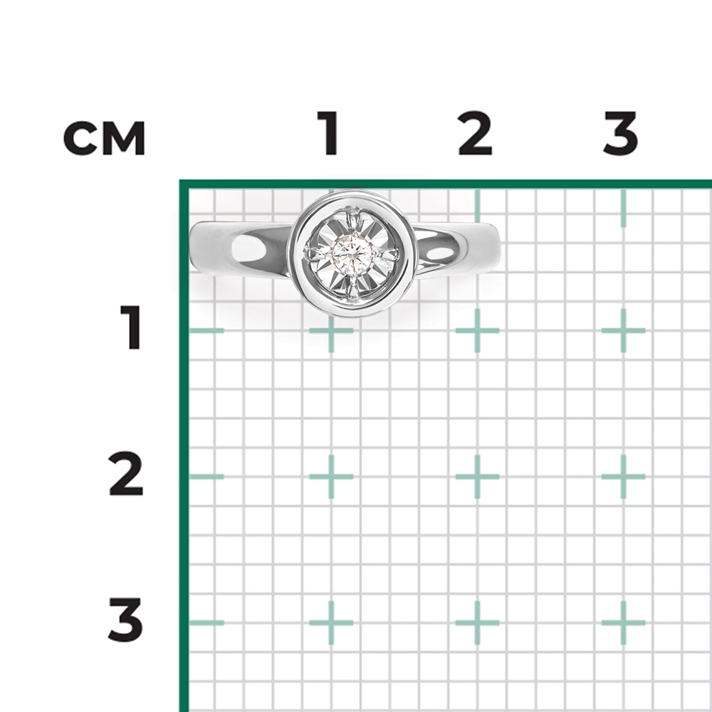 Кольцо из белого золота с бриллиантом 01-5749-00-101-1120