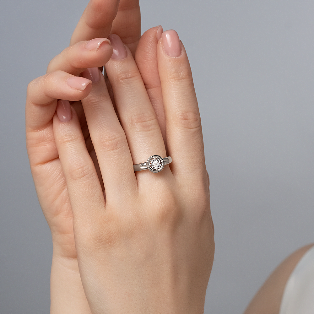 Кольцо из белого золота с бриллиантом 01-5749-00-101-1120